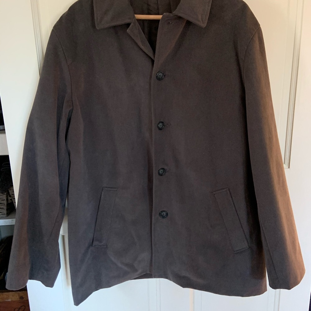 Mens JCrew Coat; fully lined: 100% brushed cotton